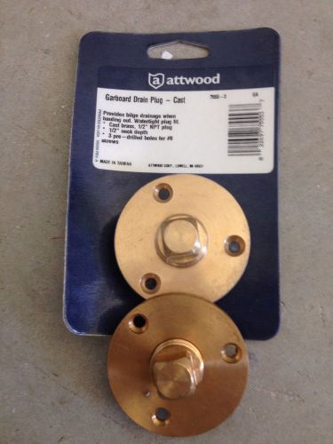 Two attwood garboard drain plug machined brass 1/2&#039;&#039;npt