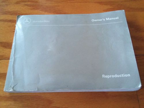 1998 mercedes-benz sl500 sl600 owner&#039;s manual reproduction