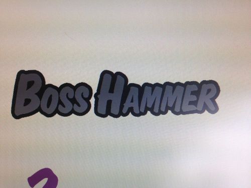 Baja boat decals 2 silver and black baja boss hammer 18 inch