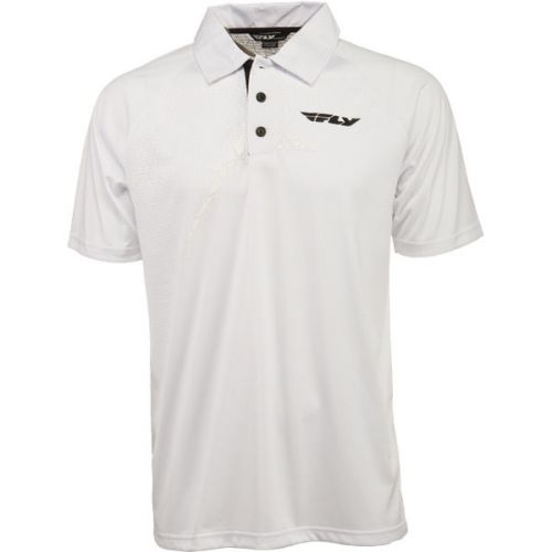 Fly racing polo mens short sleeve polo t-shirt white