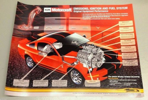 New 2007 ford mustang shelby svt cobra gt500 motorcraft 28&#034; x 22&#034; specs poster!