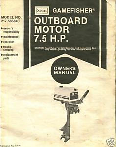 Gamefisher 7.5 hp 217.585840 owners manual cd