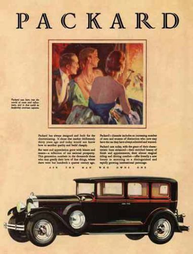 Packard 1928 - packard ad - packard was born into the world of taste and refinem