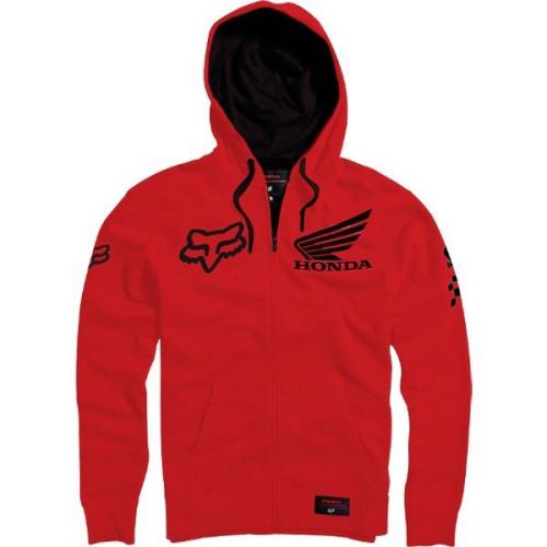 Fox racing honda standard mens zip up hoody red/black