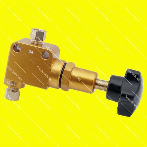 Adjustable brake proportioning bias valve with 1/8&#034; npt &amp; 3/8&#034; - 24 adapter gold