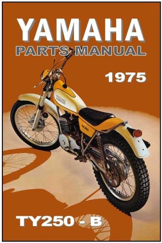 Yamaha parts manual ty250 ty250b trials 1975 replacement spares catalog list