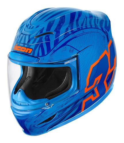 New icon airmada eric bostrom #32 full-face adult helmet, blue, xl