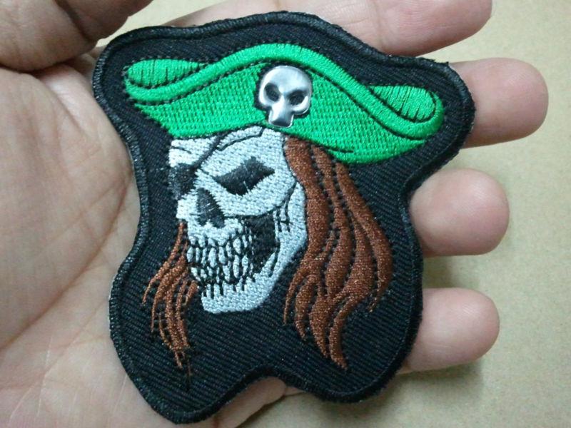 Pirate skull embroidery & iron on patches motorcycle vehicle free shipping new