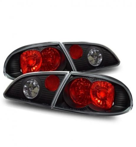 Fit 93-97 toyota corolla  black  tail lights rear brake lamps left+right