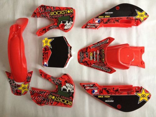 3m graphics decals sticker + red plastic for kawasaki dirt pit bike kx65 klx110