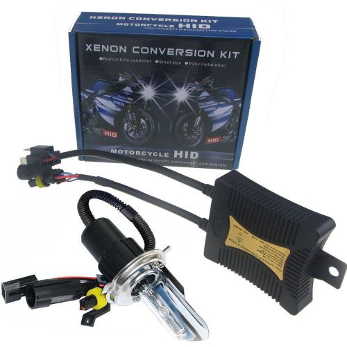 55w hid hi/lo h4 bi-xenon motorcycle conversion kit headlight bulb 6000k 8000k