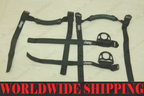 Jeep wrangler tj yj jk cj  grab handles &amp; garment hook rool bar mountedx2