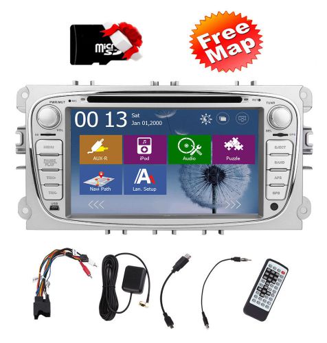 In dash bluetooth radio 2din car stereo dvd player gps nav for ford focus mondeo