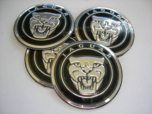 Jaguar growler wheel center cap emblems  aluminum stickers decal black 2 3/16