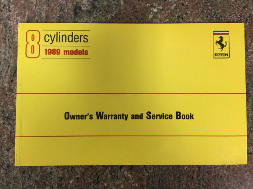 1989 ferrari 348 tb owner&#039;s warranty and service book