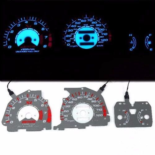 Indiglo glow gauge dash face el cluster for honda crx 88-89 mph