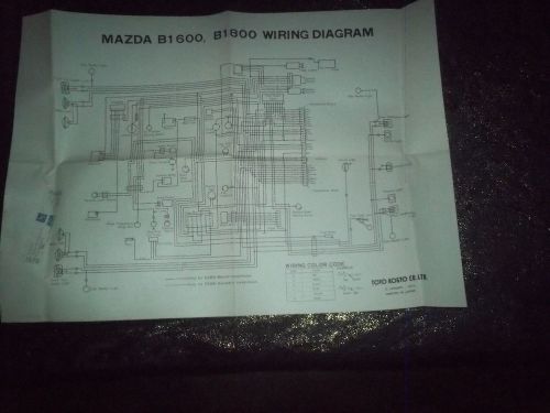 1973 &#039;73 mazda b1600, b1800 wiring diagram chart factory original  16.5&#034; x 23&#034;