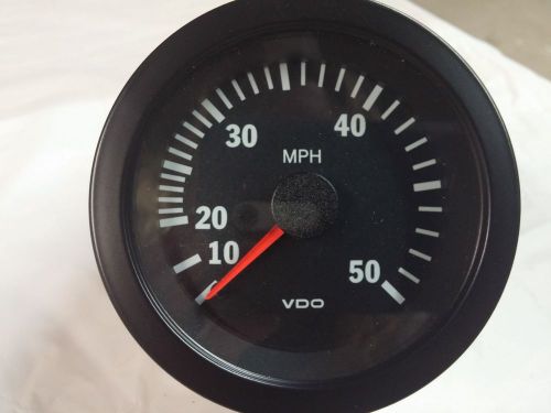 New vdo 50 mph speedometer  gauge black bezel boat marine four winns knots