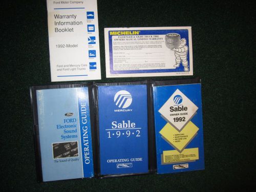 1992 mercury sable owner&#039;s manual set dealer case owners