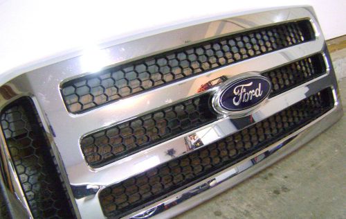 Oem ford 2005-07 front superduty chrome grille grill # 5c34-8200-bdw w/ emblem