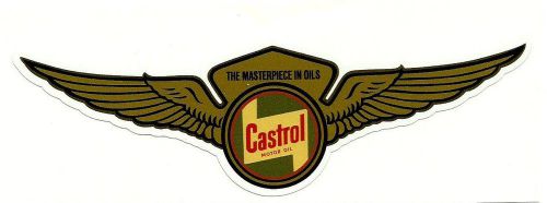 Retro vintage &#034;castrol masterpiece in oils&#034; vinyl decal sticker vespa lambretta