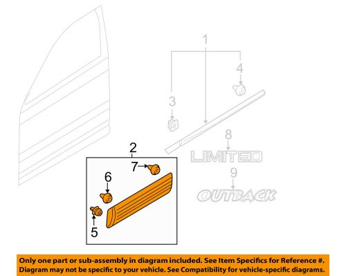 Subaru oem 00-04 outback front door-side molding right 91112ae71ann