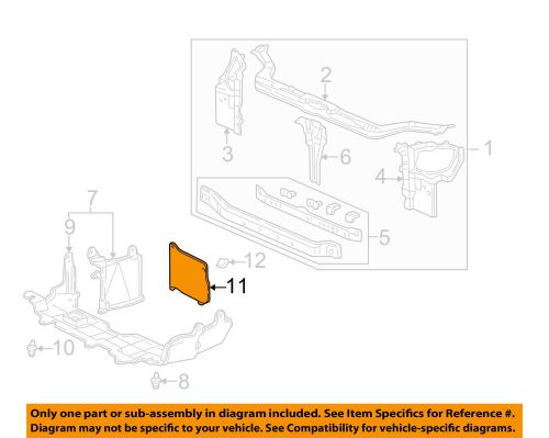 Honda oem 92-00 civic radiator support-cover 74149sr3000