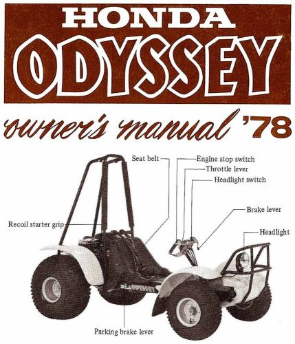 1978 honda fl250 odyssey atv owners manual -fl 250 odyssey-fl250 odyssey-honda