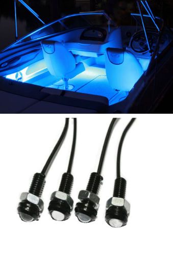 4x blue led boat light waterproof outrigger spreader transom underwater troll