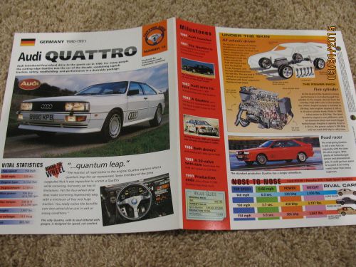 ★★ audi sport quattro - collector brochure - spec sheet - photo 1980 - 1991 ★★