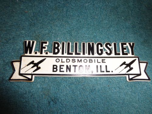 50&#039;s oldsmobile dealership tag / emblem benton illinois 59 58 57 56 55 51 61 62+