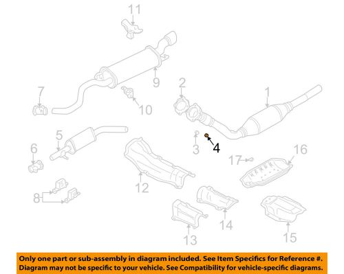 Audi oem 00-06 tt 1.8l-l4 exhaust-converter &amp; pipe lock nut n90369001