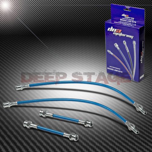 Stainless ss braided hose racing brake line 93-98 vw golf/jetta mk3 typ 1h blue