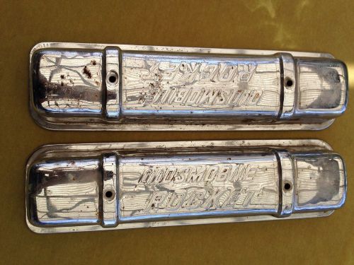 1955 1956 1957 oldsmobile rocket valve covers old chrome hot rod rat scta