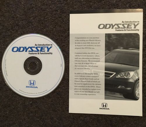 Owners manual 2004 honda odyssey an introduction to features &amp; functionality dvd