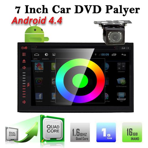 Pure android 4.4 os double 2din car stereo dvd player gps quad core 1.6 ghz cpu