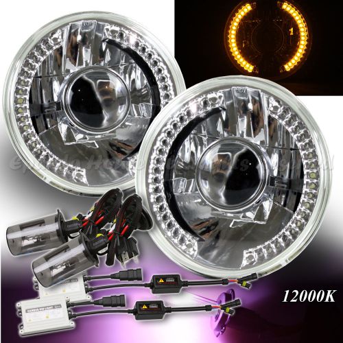 Amber led signal for euro car!7&#034; h6024 usa projector headlights + 55w hid 12000k