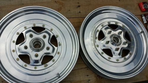 New weld racing alumastar 17 x 2.250 spindle mount dragster wheels drag race rim