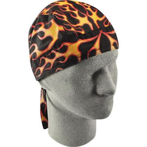 Black/orange zan headgear road hog classic flame flydanna headwrap