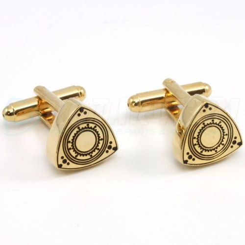 Gold / black - rotor shaped cuff links mazda rx7 rx8 rx2 rx3 rx4 12a 13b 20b