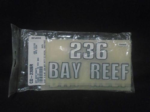 Key west boat decal &#034;236 bay reef&#034; (cd-230br)