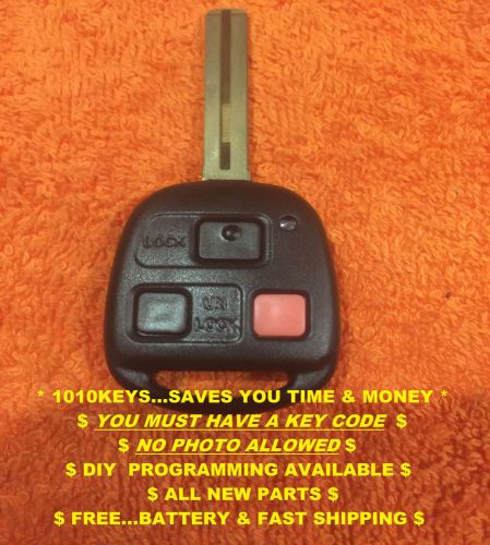 Pre-cut easy diy program 3 button fob remote key w/red button listed models 03-c