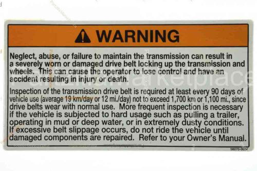 Kawasaki 56070-0038 label-warning,drive b