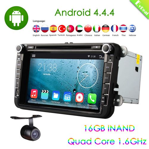 Quad core vw car gps stereo dvd player andorid 4.4 8&#034; capacitive screen+camera