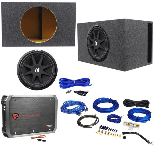 Kicker 43c154 comp 15&#034; 600 watt car subwoofer+amplifier+amp kit+vented sub box