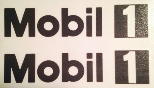 (2) 1&#034;x 6&#034; dark grey mobil 1 oil car racing decals