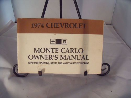 1974 chevy monte carlo owners manua l@@k!! #268