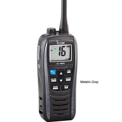 Icom m25 01  m25 floating handheld vhf metalic gray 5 watts