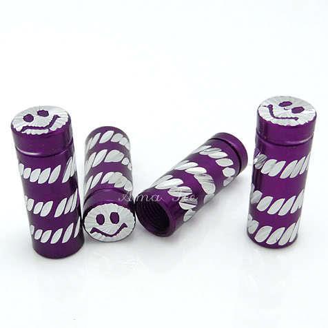 4 x light weight purple rocket aluminium alloy tire valve cap