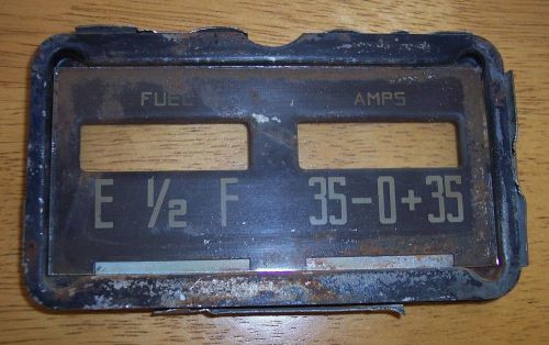 Vintage gas fuel amps gauge plate glass parts